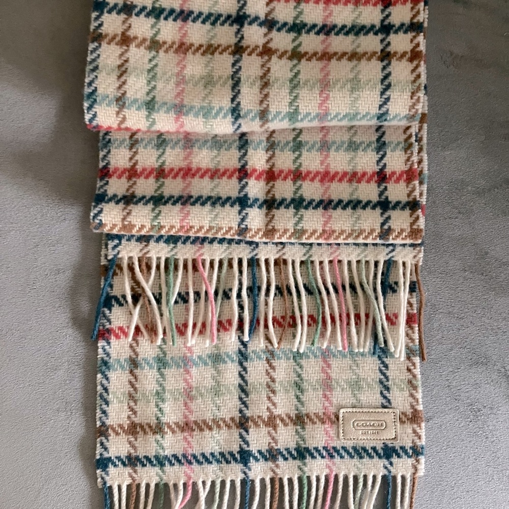 Coach Plaid Wool Cashmere Scarf